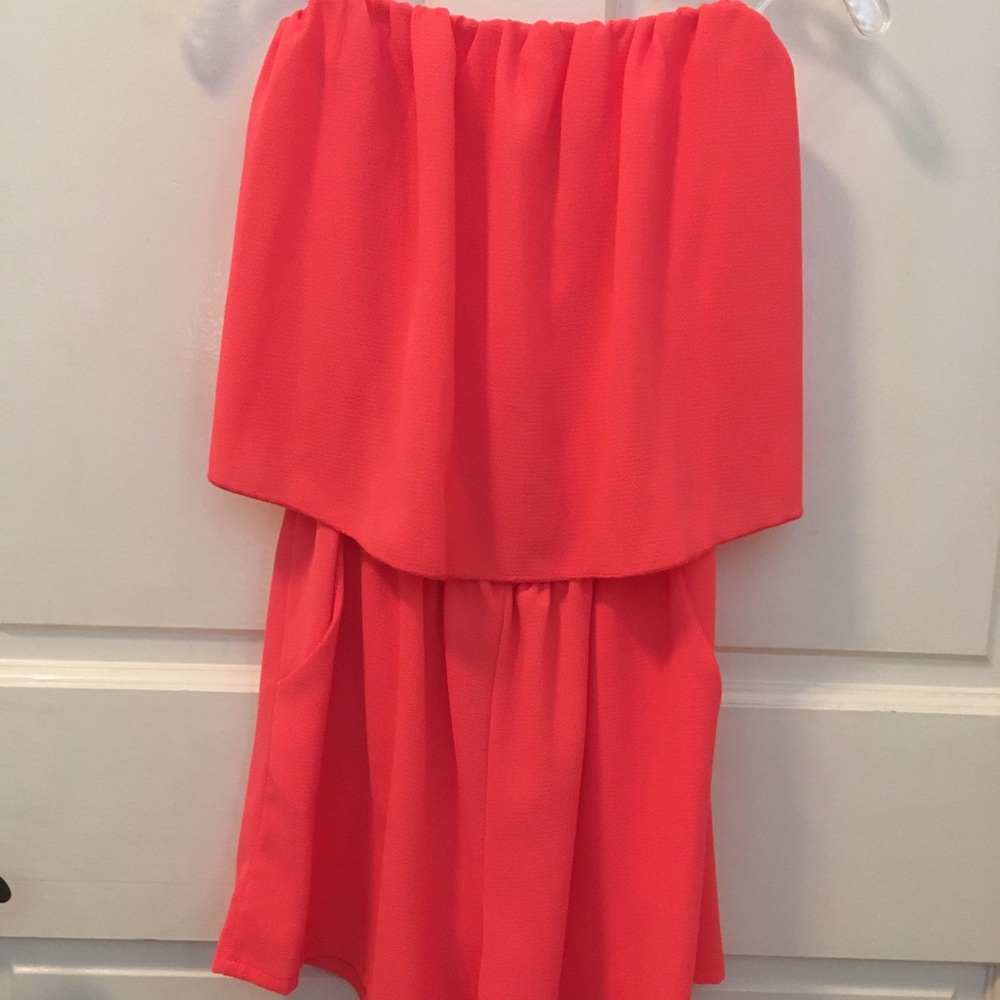 VICI Bright Coral strapless romper size small
